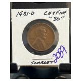 1931-D Lincoln Wheat Cent in Fine Condition