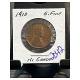 1910 Lincoln Wheat Cent in Excellent Fine Conditio