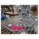 Pressed Glass Handled Serving Platter