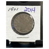 1901 Liberty Head Nickel in Display Holder