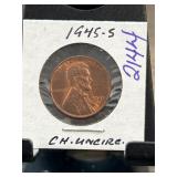 1945-S Lincoln Wheat Cent in Choice Uncirculated