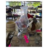 Glass Oil Lamp with Clear Chimney and Wick