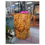 Brown and Yellow Spattered Ceramic Pitcher