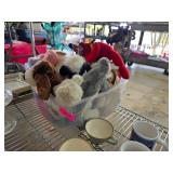 Plush Toys in Plastic Bin