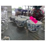 Nikko Blue Floral Cups and Saucers