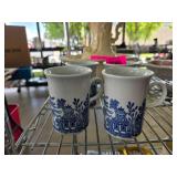Blue and White Ceramic Mugs