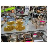Amber Glass Plates with Tableware Collection