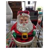 Hand-Painted Glass Santa Claus Candle Holder