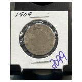 1909 Liberty V Nickel in Display Holder