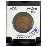 1931 Lincoln Wheat Cent EF/AU Condition