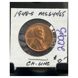 1948-S Lincoln Wheat Cent in CH. UNC Condition