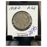 1918-D Buffalo Nickel in Protective Holder