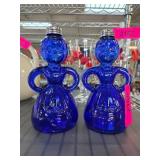 Cobalt Blue Glass Salt and Pepper Shakers