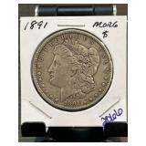 1891 Morgan Silver Dollar Coin