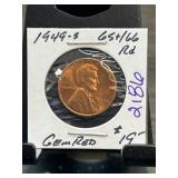 1949-S Lincoln Wheat Cent Gem Red Coin
