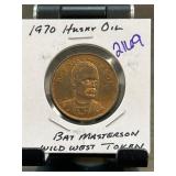 1970 Husky Oil Bat Masterson Token