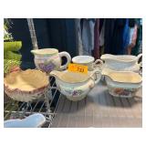 Ceramic Creamers and Dish Set