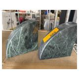 Green Marble Bookends