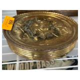 Circular Brass Relief Decorative Wall Pocket