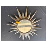 Starburst Metal Mirror With Gold Finish