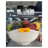 Decorative Bowl With Assorted Fruit Accents