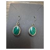 Sterling Silver Malachite Dangle Earrings