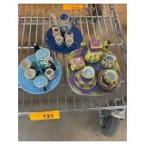 Miniature Ceramic Tea Sets on Trays
