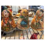 Handmade Russian Painted Wooden Figurine Set