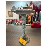 Decorative Metal Pedestal Bowl with Butterfly Deta