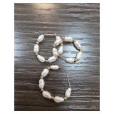 10k Gold and Pearl Hoop Earrings