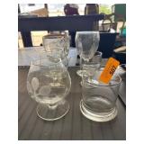 Five Glassware Pieces