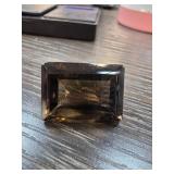 Faceted Smokey Quartz or Topaz Gemstone