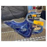 Blue Swirled Art Glass Decorative Bowl