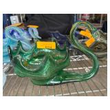 Green Glass Swan-Shaped Dish