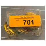 Colored Play Coins in Plastic Case