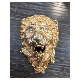 Edwin Pearl Lion Head Brooch