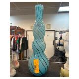 Torre & Tagus Blue Swirl Glass Vase