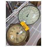 Two Brass Instruments: Clock and Thermometer