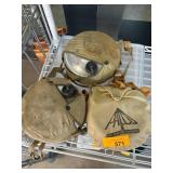 Three Palco Camping Canteens in Canvas Covers