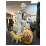 Porcelain Figurine of Man with Pack and Staff