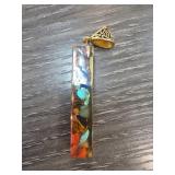 Resin Pendant With Multicolored Stone Inclusions