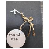 Sterling Silver Golfer Pendant Charm