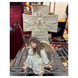 Ganz Angel Figurine and Cross Decor Set
