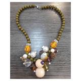 Beaded Necklace With Multicolor Decorative Element