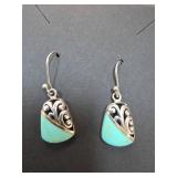 Sterling Silver Earrings With Turquoise Stone