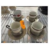 Bavarian and Limoges Cups with Pewter Holders