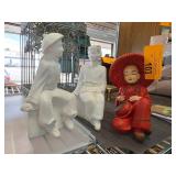 Three Oriental Figures in Cultural Clothing