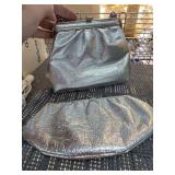 Two Silver-Tone Evening Bags with Chain