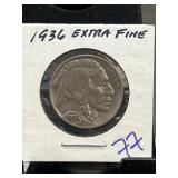 1936 Buffalo Nickel in Extra Fine Condition