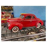 Red 1940 Ford Deluxe Coupe Model Car Danbury Mint